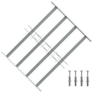 vidaXL Fenstergitter Verstellbar mit 4 Querst&auml;ben 500-650 mm