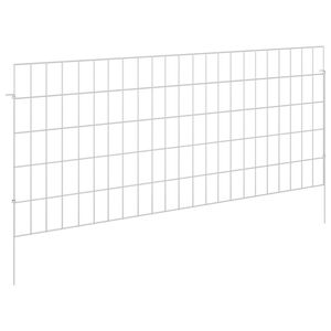 vidaXL Gartenzaun mit Pf&auml;hlen 24 Stk. 115 x 50 cm Verzinkter Stahl