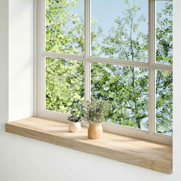 vidaXL Fensterb&auml;nke 2 Stk. Unbehandelt 100x20x2 cm Massivholz Eiche
