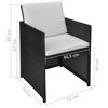 vidaXL 3-tlg. Bistro-Set Poly Rattan Akazie Massivholz Schwarz