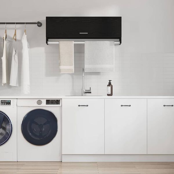 vidaXL Kleiderschrank Schwarz Eichen-Optik 100 x 32,5 x 35 cm