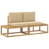 vidaXL Outdoor End Sofa mit Kissen 2 St&uuml;ck Wei&szlig; Massivholz Akazie