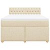 vidaXL Boxspringbett mit Matratze Creme 140x190 cm Stoff