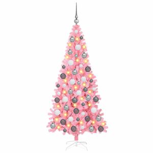 vidaXL Weihnachtsbaum mit 300 LEDs mit St&auml;nder Rosa 180 cm PVC
