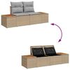vidaXL Gartensofa-set mit Kissen mit Speicher 9 pcs Beige Poly Rattan