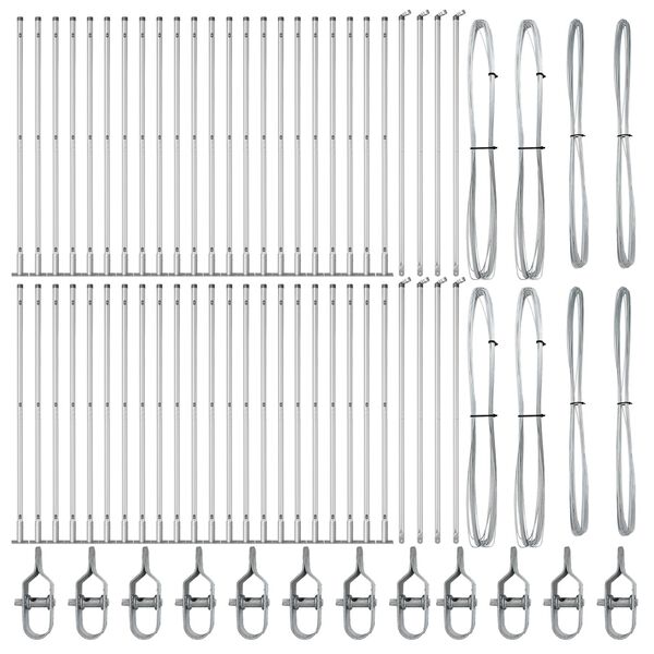 vidaXL Zaunpfosten Sonstiges 52 pcs Grau 3,2 x 3,2 x 83,5 cm Stahl