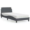 vidaXL Bett mit Matratze "Dover" Dunkelgrau 80x200 cm Samt