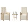 vidaXL 3-tlg. Bistro-Set mit Kissen Beige Poly Rattan