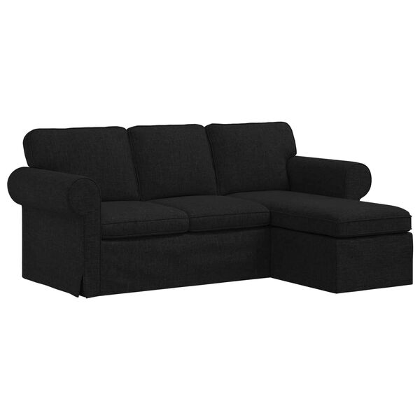vidaXL Sofa Schwarz Gesamtabmessungen: 195 x 138 x 80 cm (B x T x H)