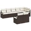 vidaXL Gartensofa-set 8 stk. Braun und Wei&szlig; Poly-Rattan