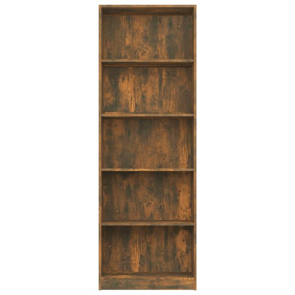 vidaXL B&uuml;cherregal 5 F&auml;cher R&auml;uchereiche 60x24x175 cm Holzwerkstoff