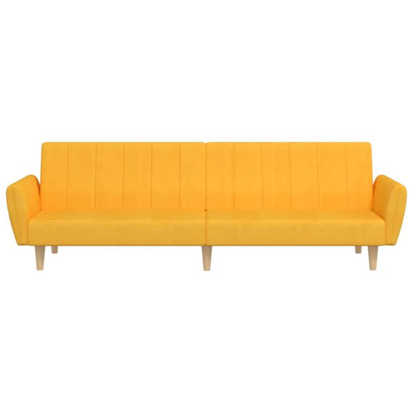 vidaXL Schlafsofa 2-Sitzer Gelb Stoff