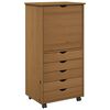 vidaXL Rollschrank 53 x 39 x 103 cm Massivholz Kiefer Honigbraun