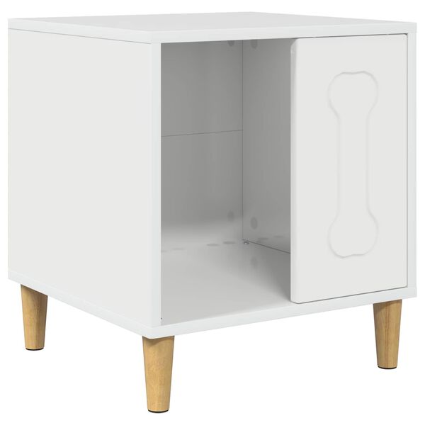 vidaXL Hundeh&uuml;tte Gl&auml;nzend Wei&szlig; 44 x 42 x 49 cm Holzwerkstoff