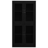 vidaXL Büroschrank Schwarz 90x40x180 cm Stahl und Hartglas