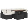 vidaXL Garten-Sofa-Set 7 stk. Schwarz und Creme