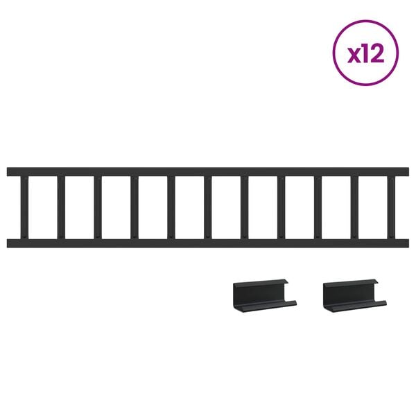 vidaXL Dachschneeschild 1200 x 2,5 x 20 cm Stahl