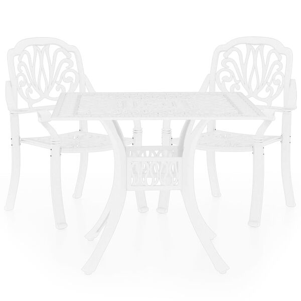 vidaXL 3-tlg. Bistro-Set Aluminiumguss Weiß