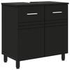vidaXL Waschtisch Schwarz 60 x 35 x 60 cm Holzwerkstoff