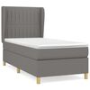 vidaXL Boxspringbett mit Matratze Dunkelgrau 90x200 cm Stoff