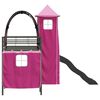 vidaXL Kinderloftbett Schwarz und Pink 74,5 x 190 cm Metall