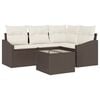 vidaXL Gartensofa-set 5 stk. Braun und Creme Poly-Rattan