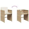 vidaXL 15-tlg. Garten-Essgruppe mit Kissen Beige Poly Rattan