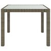 vidaXL Gartentisch 90x90x75 cm Gehärtetes Glas Poly Rattan Grau
