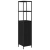 vidaXL Badschrank mit Regalen Schwarz Eichen-Optik 36x35x165 cm