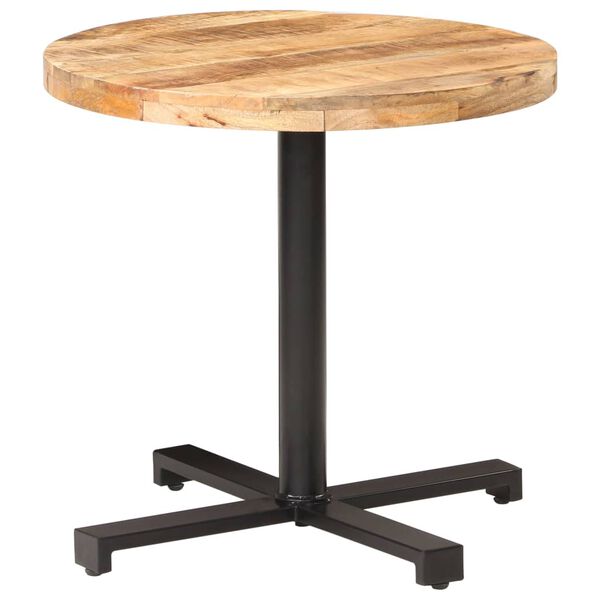 vidaXL Bistrotisch Rund Ø80x75 cm Raues Mangoholz