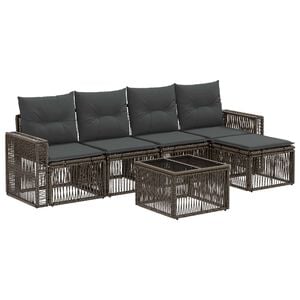 vidaXL Gartensofa-set 6 stk. Grau und Dunkelgrau Poly-Rattan