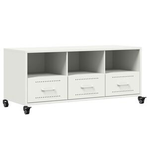 vidaXL TV-Schrank Wei&szlig; 100,5x39x43,5 cm Stahl
