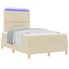 vidaXL Boxspringbett mit Matratze Creme 120 x 190 cm Stoff