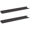 vidaXL Schwebendes Regal 2 pcs Schwarz 60 x 8,5 x 2,5 cm Stahl