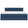 vidaXL Bett mit LED-Lichtleisten mit Kopfteil Blau 180 x 200 cm Stoff