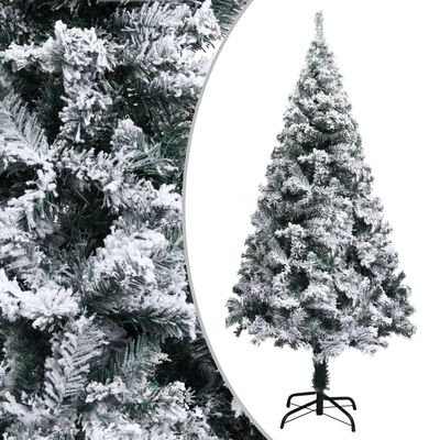 vidaXL Künstlicher Weihnachtsbaum mit Schnee Grün 150 cm PVC