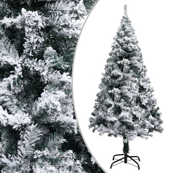 vidaXL K&uuml;nstlicher Weihnachtsbaum mit Schnee Gr&uuml;n 150 cm PVC