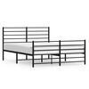 vidaXL Metallbett ohne Matratze mit Fu&szlig;teil Schwarz 160x200 cm