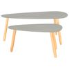 vidaXL Couchtische 2 Stk. Grau Kiefer Massivholz