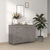 vidaXL Sideboard HAMAR Hellgrau 113x40x80 cm Massivholz Kiefer