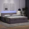 vidaXL Ottoman-Bett mit Matratzen & LEDs Grau 160x200 cm Kunstleder