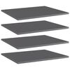 vidaXL B&uuml;cherregal-Bretter 4 Stk. Hochglanz-Grau 60x50x1,5 cm