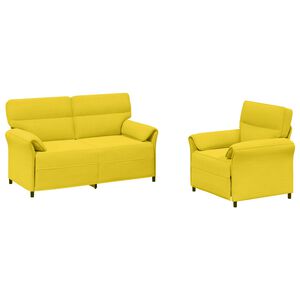 vidaXL Sofa Set 2 stk. Helles Gelb Stoff