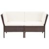 vidaXL 8-tlg. Garten-Lounge-Set mit Auflagen Poly Rattan Braun