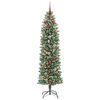 vidaXL K&uuml;nstlicher schlanker Weihnachtsbaum Gr&uuml;n und Wei&szlig; 240 cm