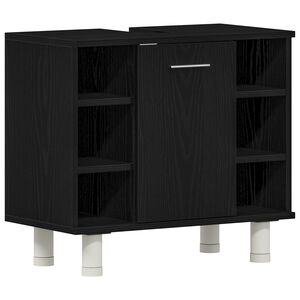 vidaXL Badezimmerschrank mit T&uuml;r Schwarz Eichen-Optik 60 x 32 x 54 cm