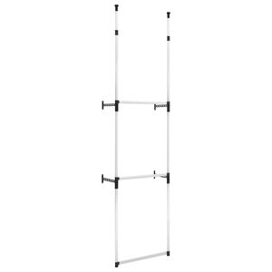 vidaXL Teleskop-Garderobe mit Stangen Aluminium