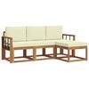 vidaXL Outdoor-Sofagarnitur 4 stk. Natur und Creme