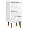 vidaXL Schubladenschrank MOLDE Wei&szlig; 40x35x82 cm Massivholz Kiefer