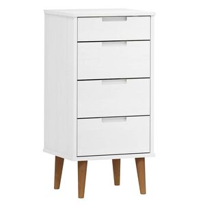 vidaXL Schubladenschrank MOLDE Wei&szlig; 40x35x82 cm Massivholz Kiefer